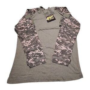 NEW Voodoo Tactical Combat Olive Camo Long Sleeve Shirt Mock Turtleneck Cotton M
